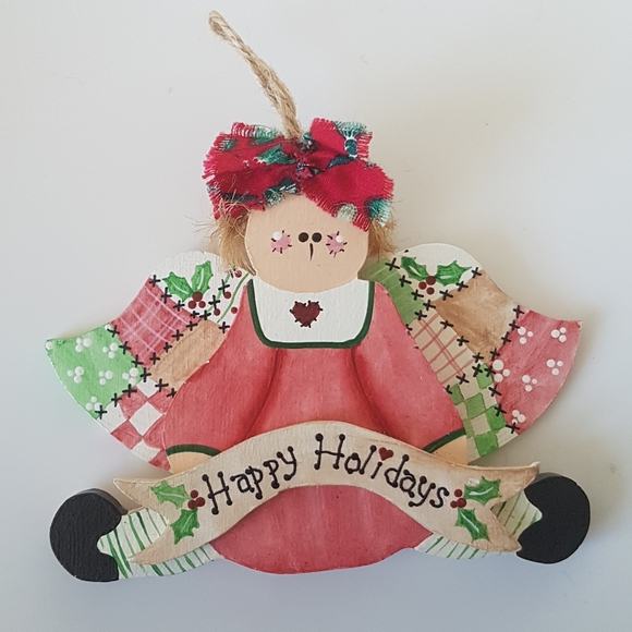 💲5️⃣ in 🛍️of2+  Happy Holidays Angel Ornament - Picture 1 of 2